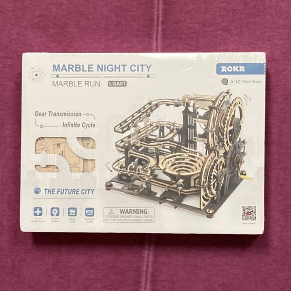 Marble Night City Marble Run, ROKR Robotime LGA01, 3-D Puzzle for Adults NIB - Picture 2 of 3